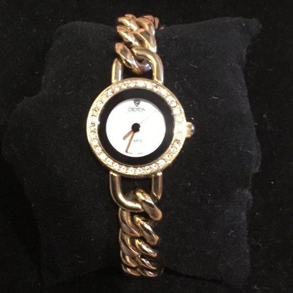 ✨ Croton Stainless Steel Gold Tone Swiss Quartz Watch ✨ - Picture 2 of 8
